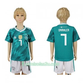 Camisolas de Futebol Alemanha Draxler 7 Criança Equipamento Alternativa Copa do Mundo 2018 Manga Curta